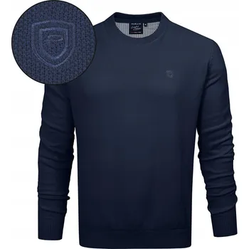 Pánský svetr Elegantní PÁNSKÝ SVETR Klasický TMAVĚ MODRÝ Bavlněný XL Pako Jeans