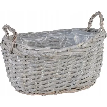 Květináč Obal na květináč 24 cm proutěný šedý