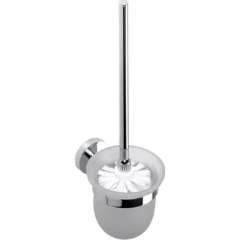 Štětka klozetová na zeď, miska sklo, bílá, OMEGA