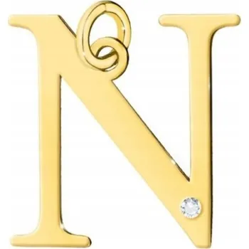 Přívěsek ZLATÝ PŘÍVĚSEK PŘÍVĚSEK MALÉ PÍSMENKO N BRILIANT