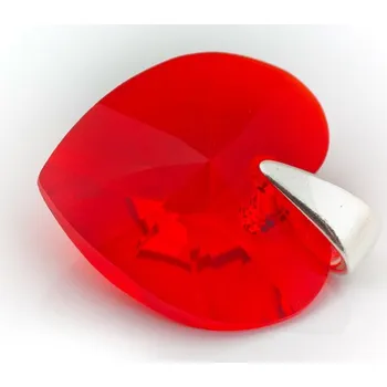 Přívěsek Přívěsek stříbrný 925 s krystaly Swarovski Srdce 14mm Light Siam