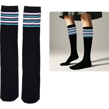 Dámské ponožky DLOUHÉ ČERNÉ PONOŽKY VYSOKÉ PONOŽKY UNIVERZÁLNÍ DÁMSKÉ DĚTSKÉ