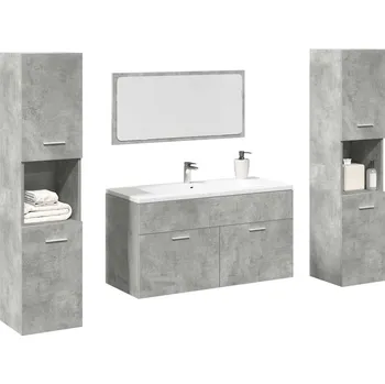 Koupelnový nábytek 4dílný set koupelnového nábytku betonově šedý kompozitní dřevo