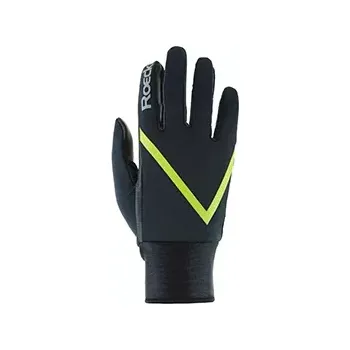 Běžecké rukavice Roeckl Lohhof Black/Lime Green (Běžkařské/biatlonové rukavice)