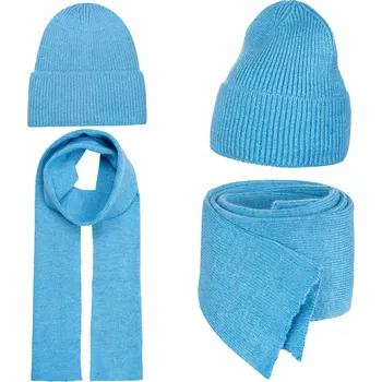 Čepice Komplet Majka: čepice a šála, univerzální velikost, modrá