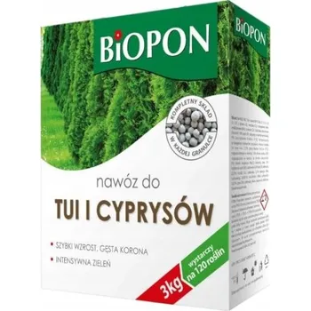 Hnojivo Biopon Hnojivo Na Túje a Cypřiše Granulát Rychlý Růst Hustá Koruna 3KG