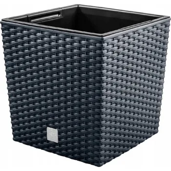 Květináč Květináč plast šedý (AQBAU) 26 cm x 26 cm x 26 cm