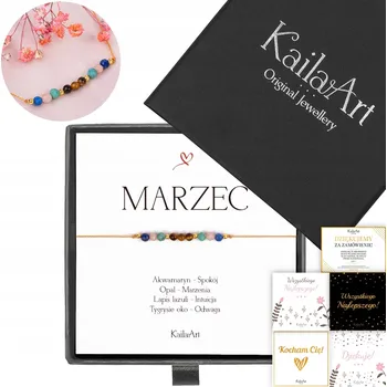 Náramek Náramek s kamenem narození - BŘEZEN - z přírodních kamenů KailaArt