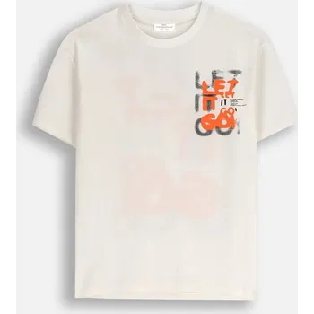 Dětské tričko bílé chlapecké s krátkým rukávem velikost 134 Coccodrillo ZC