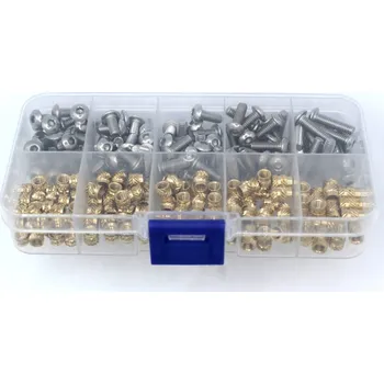 Vývojová deska Sada mosazných závitových vložek a šroubů - 220ks, M4 v různých délkách