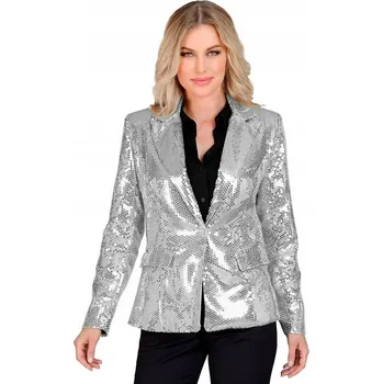 Dámské sako Sako s flitry stříbrné L