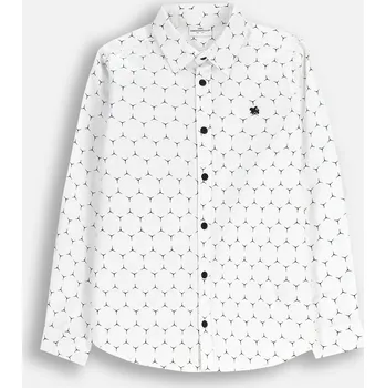 Pánská košile Coccodrillo dětská košile s dlouhým rukávem bavlna bílá, velikost 104