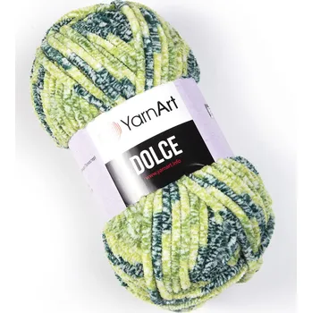 Příze Yarn Art příze Dolce 808 zelená s bílou
