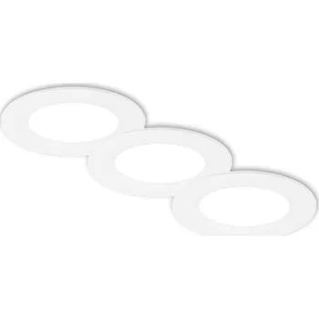 Bodové svítidlo BRILONER 3ks sada LED vestavné bodové svítidlo – pr.9mm, ploché, 3W, 230V, neutrální bílá, bílé 7992036