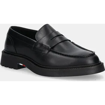 Dámská obuv Kožené mokasíny Tommy Hilfiger HILFIGER COMFORT LWT LTH LOAFER FM0FM05698 černá 99X, EUR 44