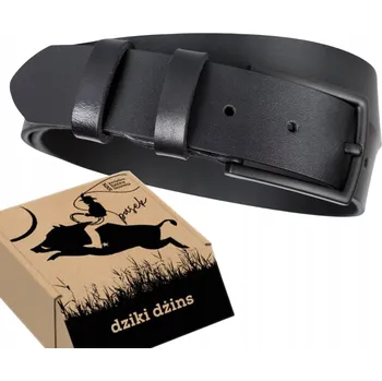 Opasek DIVOKÝ DŽÍN SLIM KOŽENÝ OPASEK PÁNSKÝ ČERNÝ LÍCOVÁ KŮŽE DÁREK 100 cm