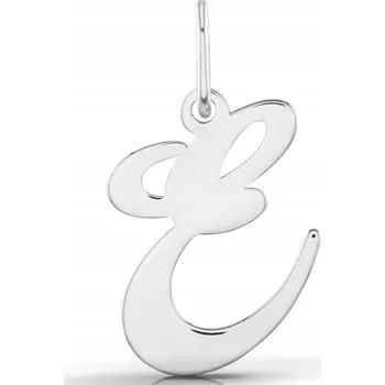 Přívěsek STŘÍBRNÝ PŘÍVĚSEK NA ŘETÍZKU PŘÍVĚSEK ŘETÍZEK E DEKORATIVNÍ PÍSMENO 925