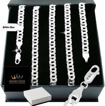 Řetízek STŘÍBRNÝ PÁNSKÝ ŘETÍZEK VZOR GARIBALDI ŠIROKÝ 60cm/6mm STŘÍBRO 925 + GRAVÍROVÁNÍ