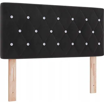 Čelo s křišťálovými knoflíky, čalouněné černým sametem