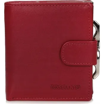 Dámská peněženka z pravé kůže, střední velikost, elegantní, na zip, červená T1124