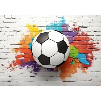 Fototapeta FOTOTAPETA FOTBALOVÝ MÍČ 3D GRAFFITI PRO KLUKA, TAPETA PRO TEENAGERY 250x175