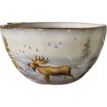 ŠEDÁ KERAMICKÁ MISKA ZDOBENÁ 15CM SÉRIE HOLLY