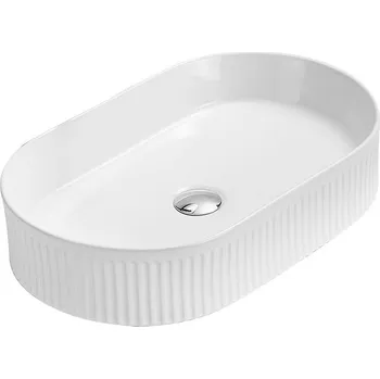 Umyvadlo Mexen Grovo na desku, drážkované, 49 x 31 cm, bílé - 22304900