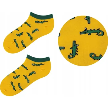 Pánské oblečení Marilyn Ponožky PÁNSKÉ PONOŽKY KOTNÍKOVÉ PONOŽKY S KROKODÝLÍM VZOREM ŽLUTÉ vel. 41-45