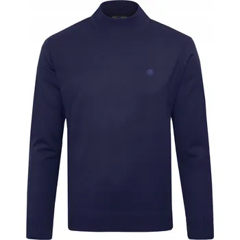 Pánský svetr Pánský svetr s polovičním rolákem, elegantní, hladký, TMAVĚ MODRÝ, XXL Pako Jeans