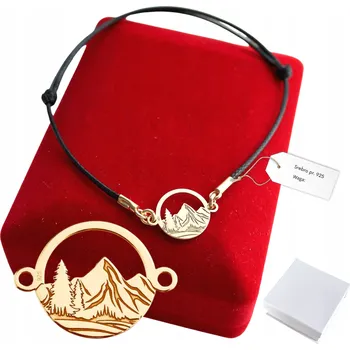 Náramek Zlatý Šňůrkový Náramek 925 GRAVÍROVÁNÍ Hory Vrchol