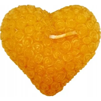 Svíčka Ručně vyráběná svíčka ze včelího vosku „Srdce“ 8 cm