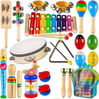 Hudební nástroj pro děti Dřevěné hudební nástroje pro děti sada 22 ks