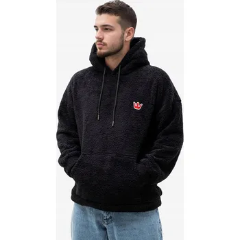 Pánská mikina MIKINA S KAPUCÍ PÁNSKÁ SHERPA MEDVÍDEK KOŽEŠINA JIGGA KORUNA MINI LOGO Černá XXL