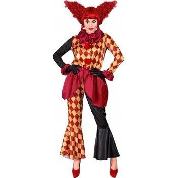 Karnevalový kostým KOSTÝM KLAUN KLAUNKA ŽENA STRAŠIDELNÝ VRAŽEDNÝ PŘEVLEK HALLOWEEN M