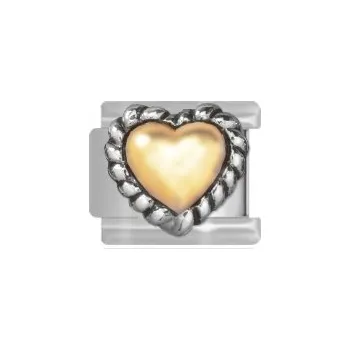 Přívěsek MODULÁRNÍ ZÁVĚS MAYBEME PLETENÉ SRDCE ZLATÉ DÁREK