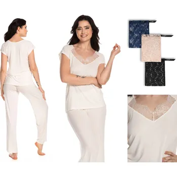 Dámské pyžamo Dámské pyžamo Effetto, bambusové vlákno, bílé, velikost XXL