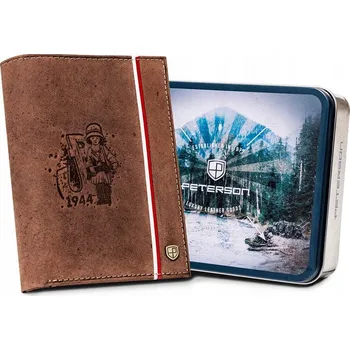 Peněženka Peterson pánská peněženka z přírodní kůže hnědá - muž