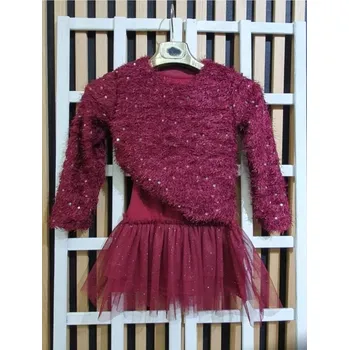 Dívčí oblečení made in Italy Dívčí šaty a halenka 25923 barva: vínová, Rozměr: 110