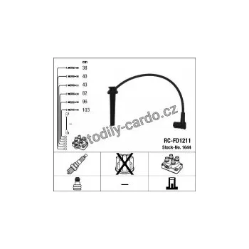 Zapalovací kabel Sada kabelů pro zapalování NGK RC-FD1211 - FORD