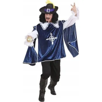 Karnevalový kostým Mušketýrská košile Modrý plášť Kostým Tričko Kabát Dospělý M
