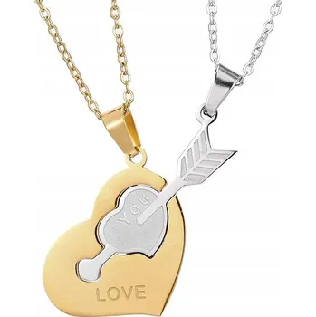 Náhrdelník Dlouhý řetízek s přívěskem zámku a klíče, punk metalový styl