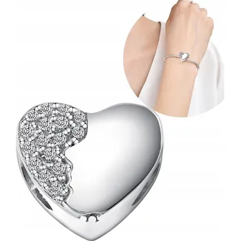 Přívěsek Přívěsek Charms JMÉNO Srdce GRAVÍROVÁNÍ Stříbro o ryzosti 925 Charmsy