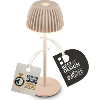 Lampička BRILONER Riffle Nano stolní lampička - 1,5W, 130lm, nabíjecí, LED, stmívatelné, dotykový vypínač, German design Award Winner 2025, béžová 7581011