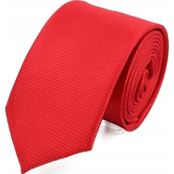 Kravata Pánská kravata ČERVENÁ úzká, stylová, elegantní, klasická, nadčasová