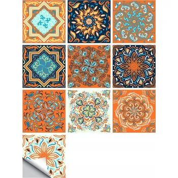 Obraz SAMOLEPICÍ PANEL PATCHWORK PVC DLAŽDICE SADA 10 KUSŮ 20x20cm