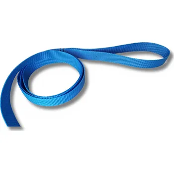 Vodítko pro psa Krátké popruhové vodítko pro velká a obří plemena - MODRÁ, 20 mm, 2 m, Hliníková karabina 71 mm - pro psy do 55 kg - Stříbrná + 105,- Kč