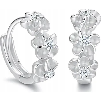 Náušnice stříbrné náušnice květinky kruhy pro děti
