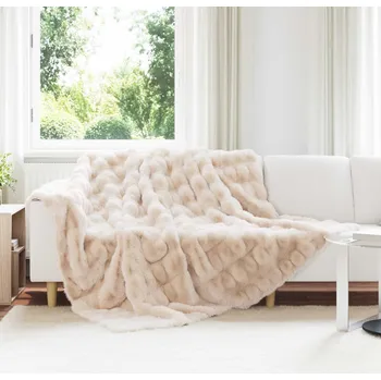 Stínicí technika Faux deštníky králičí kožešiny Béžová 240 x 270 cm Polyester