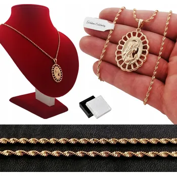 Řetízek SINGAPURSKÝ ŘETÍZEK ŘETÍZEK 45CM+ Matka Boží DÁREK