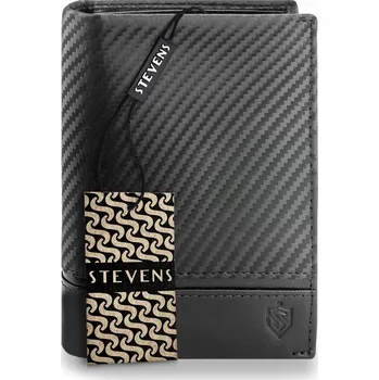 Peněženka Stevens peněženka z pravé kůže černá - muž
